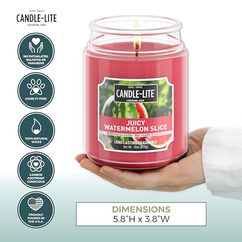 Candle-lite Scented Candles, Juicy Watermelon Slice, 18 oz Jar, Proudly Poured in The USA, Aromatherapy Candle, Single-Wick with 110 Hours of Burn Time, Perfect for Creating a Refreshing Ambiance - Image 3