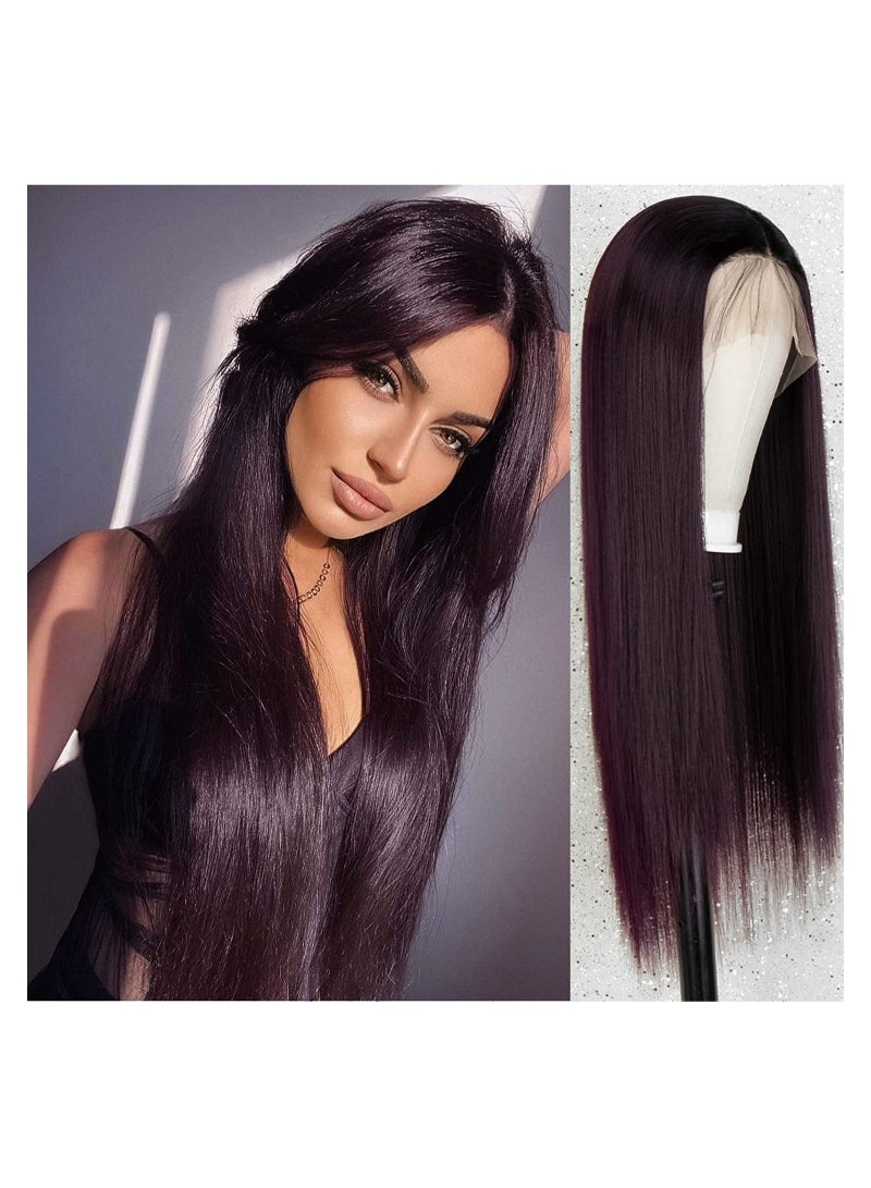 Lace Ombre Burgundy Synthetic Front 22in Wig Color No 99J