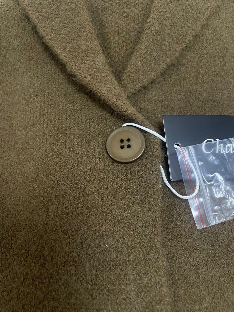 CHARTOU Women Long Cardigan Notched Collar Button Down Loose Fit Knit Blazer Sweater Jacket (XX-Large, Brown) - Image 4