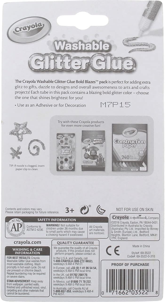 كرايولا غراء لامع قابل للغسل، ٥ قطع، بولد بليزز - Image 3