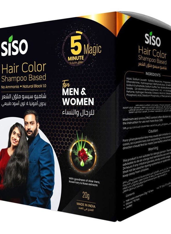 Siso Permanent Hair Color (20g) Pack of 10 - Natural Black, 100% Grey Coverage with Herbal Extracts, 0% Ammonia & Silicone - Image 3