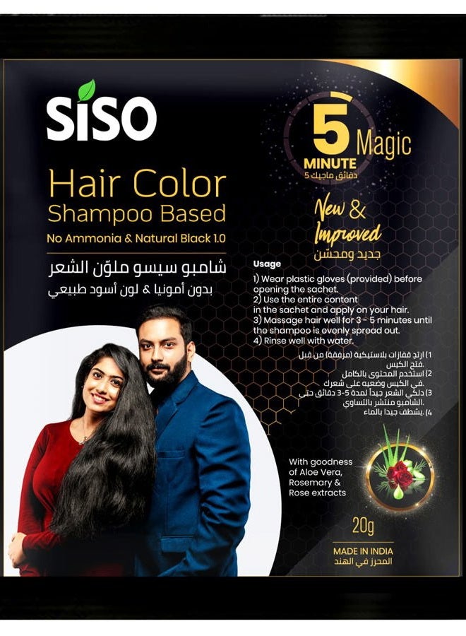 Siso Permanent Hair Color (20g) Pack of 10 - Natural Black, 100% Grey Coverage with Herbal Extracts, 0% Ammonia & Silicone - Image 4