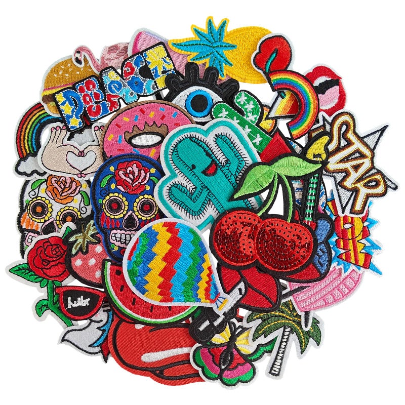 RF-patch RFpatch 32Pcs Funny Iron on Patches Embroidered Iron onSew on Patch for Clothes Hats Jackets Jeans Etc