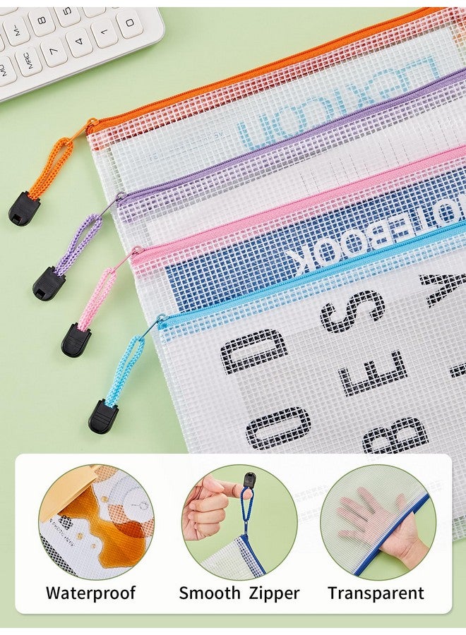 JARLINK 20 Pack 10 Colors Zipper Mesh Document Pouch, 6X9 Inch/A5, Plastic Water-Resistant File Bags, For School Office Supplies, Cosmetics Travel Storage, Assorted Color  - Image 3