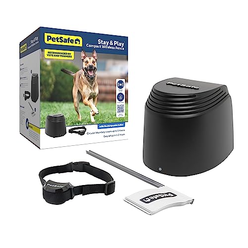 PetSafe Stay Play Compact Wireless Fence from The Parent Company of Invisible Fence Brand Portable NoDig Covers Up to 34 Acre for Dogs 5lb