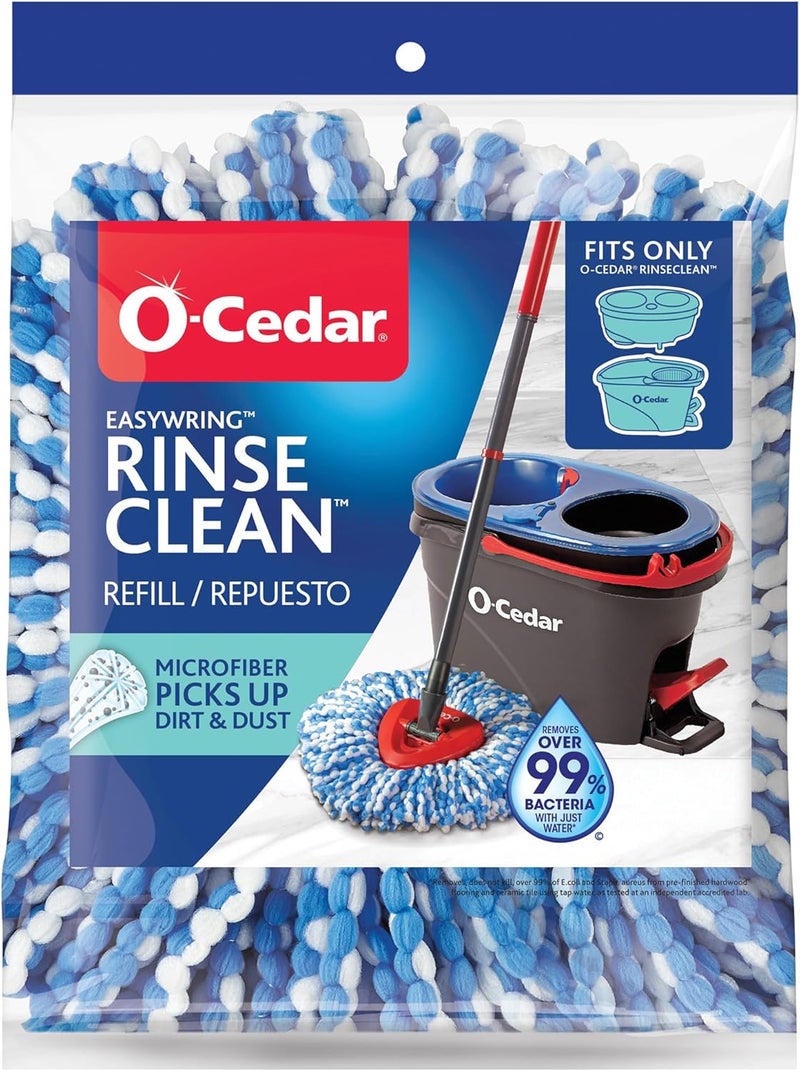 o cedar O-Cedar EasyWring RinseClean Spin Mop Microfiber Refill, Blue - Image 1