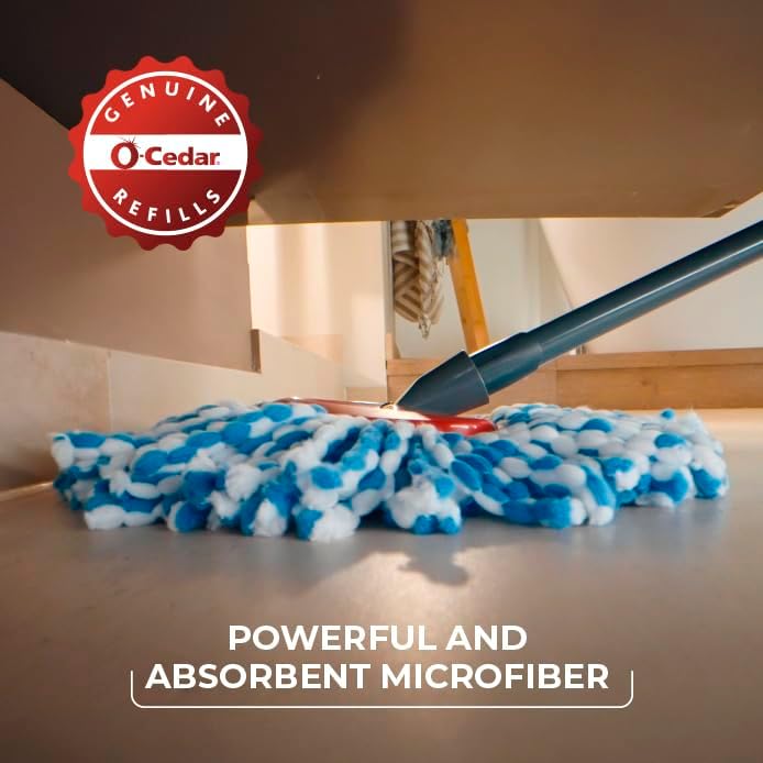 o cedar O-Cedar EasyWring RinseClean Spin Mop Microfiber Refill, Blue - Image 4