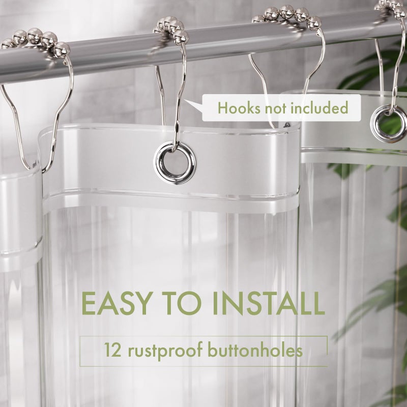 AmazerBath Extra Long Shower Curtain Liner, Clear Shower Curtain Liners 96 Length, 72x96 Inches Plastic Shower Curtain Liner, Cute PEVA Tall Shower Liner, Bathroom Shower Curtain Liners with 3 Magnets - Image 3