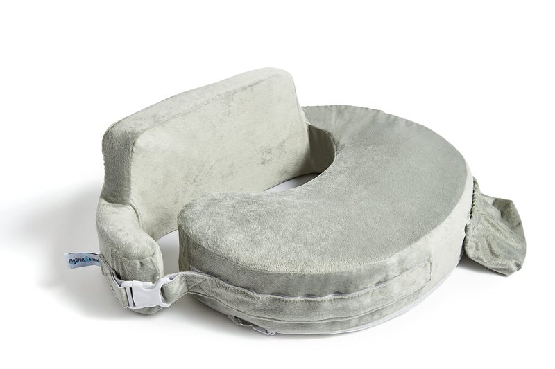 My Brest Friend Super Deluxe Nursing Pillow - Enhanced Comfort & Ergonomic Breastfeeding Pillow for Ultimate Support For Mom & Baby - Adjustable and with Handy Side Pocket, Platinum - Image 1