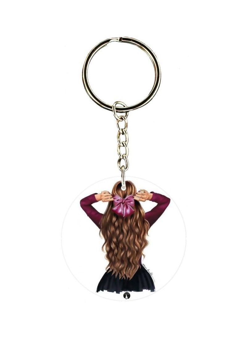 RKN Cartoon Girl Printed Double Sided Keychain