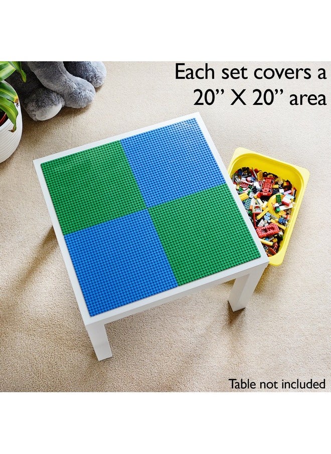 Creative QT Creative QT Toy Building Blocks Stackable Baseplates, Blue and Green, 4 Pack, 10"x10", Sturdy Bases for Play Table Top for Creative Structures, Compatible with All Major Brick Brands  - Image 5