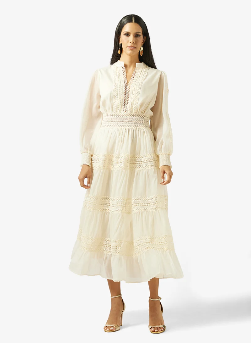 خزانة Tiered Dress With Ladder Lace