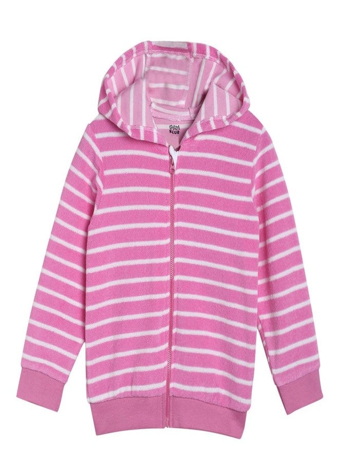 miniklub Baby Front Open Long Sleeve Knitted Cotton Pink Color Jacket (12-18M) - Image 1