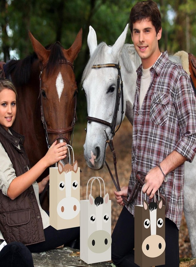 Chinco 24 Pieces Horse Party Favors Treat Bags Brown Western Cowgirl and Farm Supplies Horse Themed Goodie Candy Bags for Party Decoration - Image 4