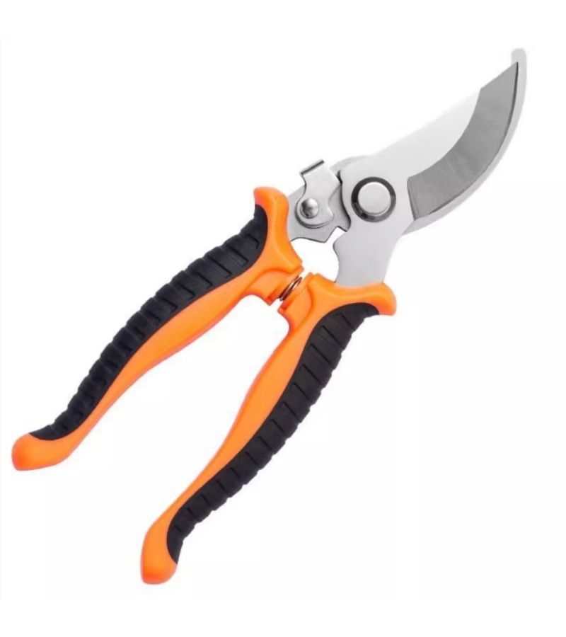 Orange Bypass Pruning Shears Ergonomic NonSlip Handle Matte Blade For Garden Flowers - Image 4