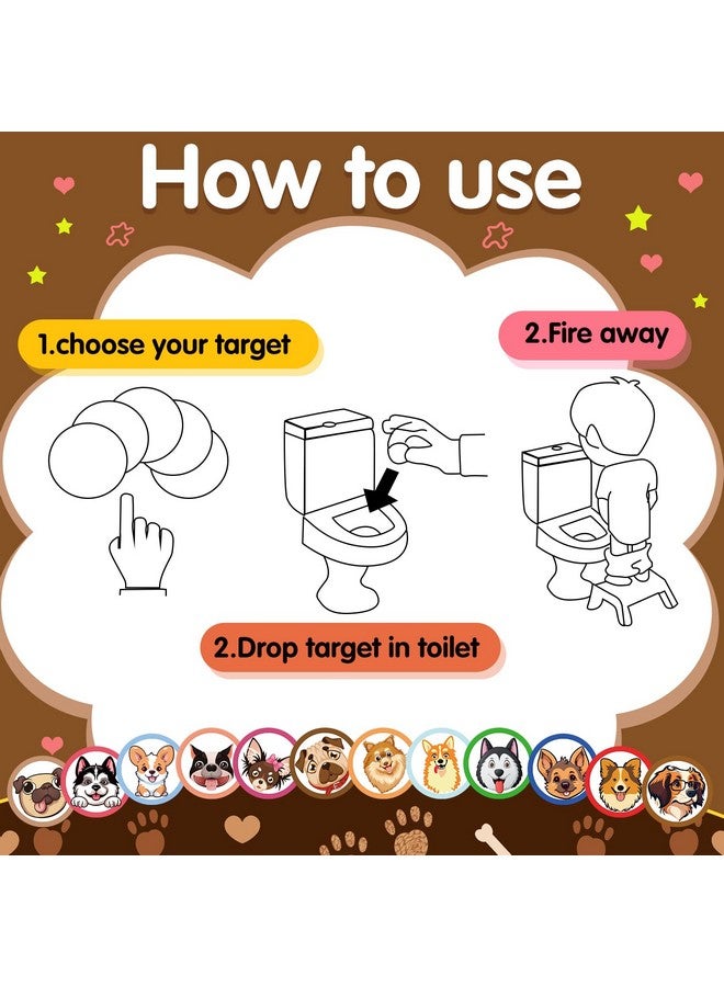 تشينكو أهداف تدريب على استخدام المرحاض للأولاد من تشينكو، 120 قطعة، تساعد على تدريب الأطفال الصغار على استخدام المرحاض (نمط الكلاب) - Image 2