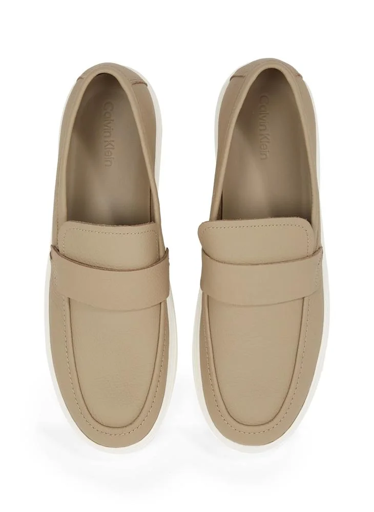 CALVIN KLEIN LEATHER UNLINED MOCCASIN