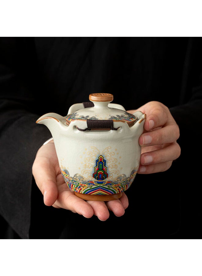 TANGFENG Tang Feng Ru Kiln Portable Travel Tea Set With Quick Cup, Single-person Tea Pot, Haishui Jiangyaxingyun Travel Tea Set - Image 2