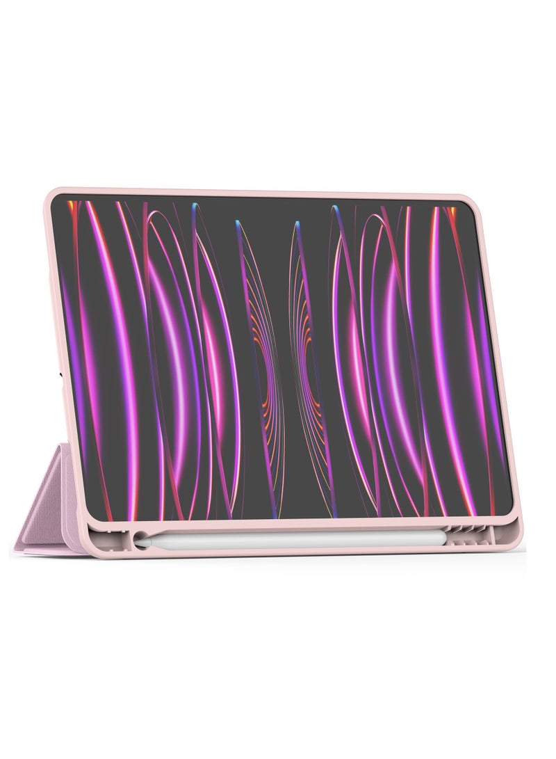 iPad Terra Leather Cover 10.2/10.5 2021/2020/2019/2017 with Smart Pen Holder Slim Smart Cover with Stand 2 in 1 Pink