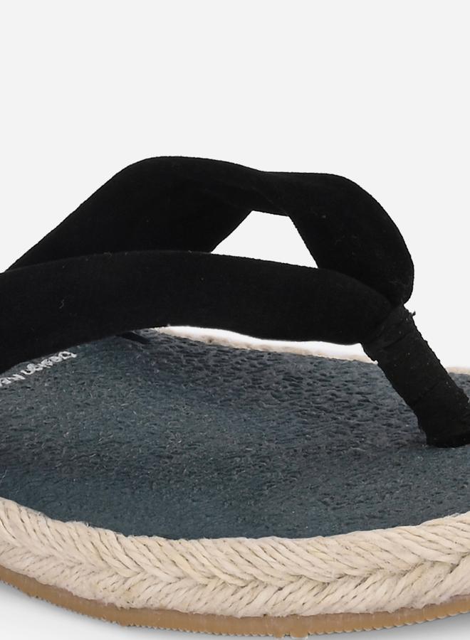 فريش فيت شبشب يوجا أسود سادة بحزام إصبع القدم - Image 3