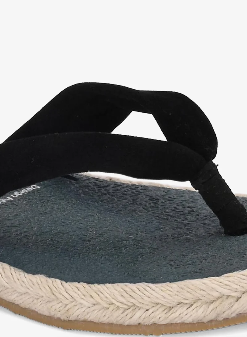 Fresh Feet Fresh Feet Black Plain Thong Toe Yoga Mat Slippers