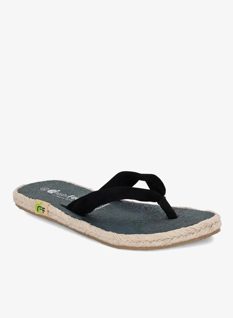 Fresh Feet Fresh Feet Black Plain Thong Toe Yoga Mat Slippers