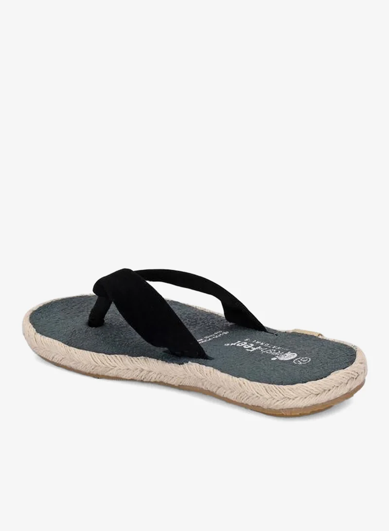 Fresh Feet Fresh Feet Black Plain Thong Toe Yoga Mat Slippers