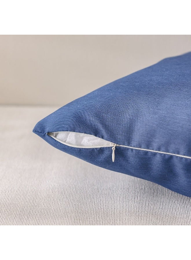DANUBE HOME وسادة خارجية زرقاء ياقوتية 45x45 سم - وسادة رمي ناعمة من البوليستر مع سحاب، بدون حواف - مثالية لملحقات الحدائق والاسترخاء في الهواء الطلق - سهلة العناية - Image 3