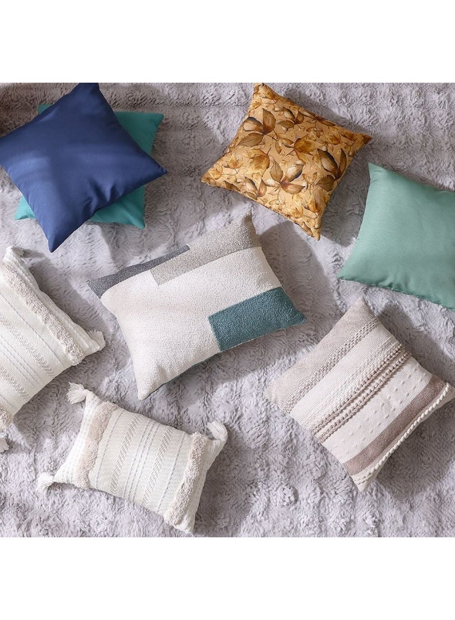 DANUBE HOME وسادة خارجية زرقاء ياقوتية 45x45 سم - وسادة رمي ناعمة من البوليستر مع سحاب، بدون حواف - مثالية لملحقات الحدائق والاسترخاء في الهواء الطلق - سهلة العناية - Image 4