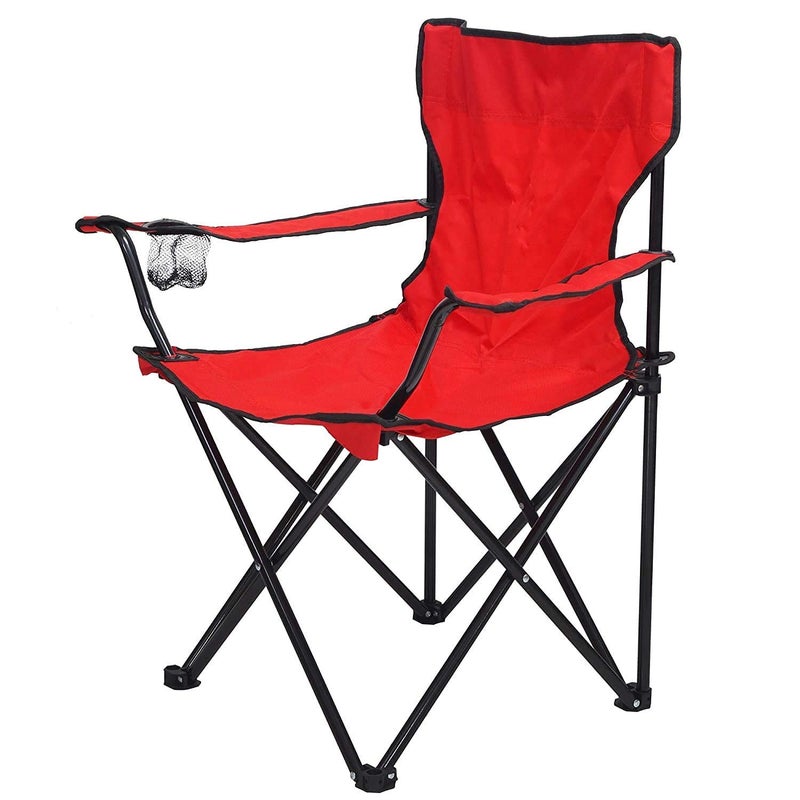 RHYDON Camping Chair Fishing Chair Folding Chair Folding Chair with armrest and Cup Holder Foldable Camping Chair Armrest with Cupholder Picnic Outdoor Lawn Folding Beach Chair