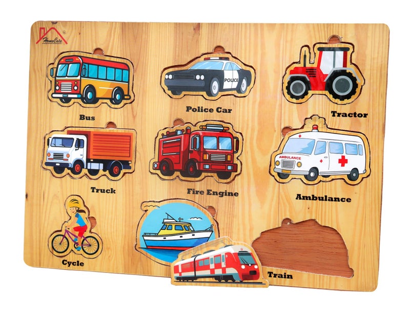 Homecute Wooden Puzzle Educational Toy for Kids,Montessori Wooden Puzzles for Children,Learning Puzzle for Toddlers & Preschoolers, (Pack of 3-Flowers,Insects & Vehicles) - Image 5