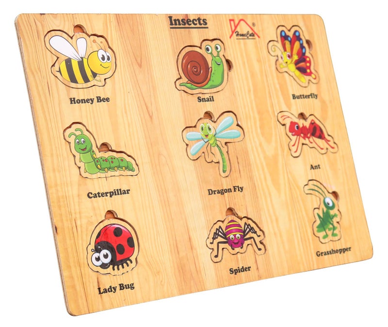 Homecute Wooden Puzzle Educational Toy for Kids,Montessori Wooden Puzzles for Children,Learning Puzzle for Toddlers & Preschoolers, (Pack of 3-Flowers,Insects & Vehicles) - Image 3