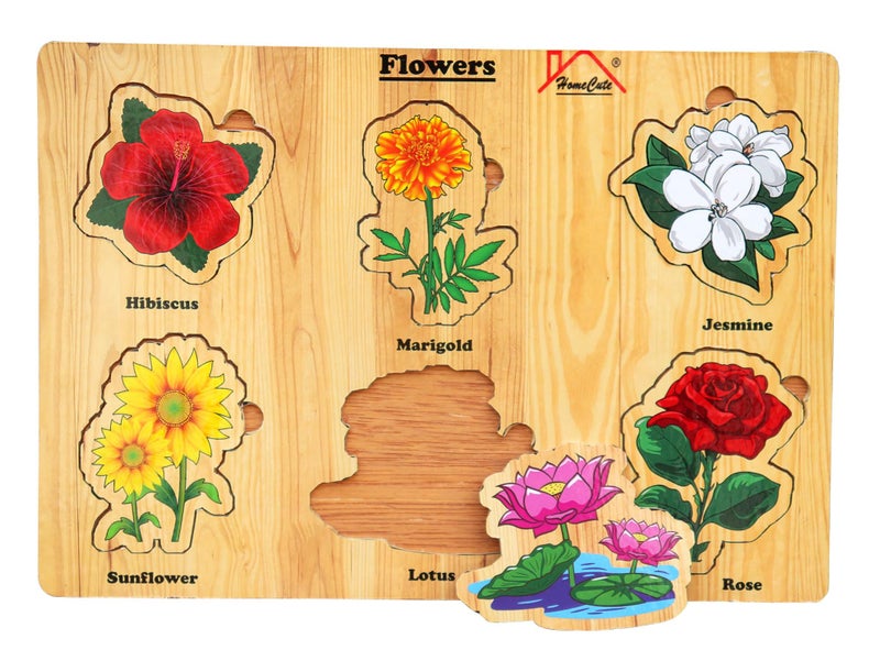 Homecute Wooden Puzzle Educational Toy for Kids,Montessori Wooden Puzzles for Children,Learning Puzzle for Toddlers & Preschoolers, (Pack of 3-Flowers,Insects & Vehicles) - Image 4