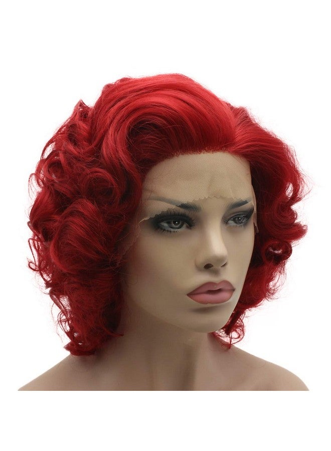 Lushy Short Red Wig Heat Friendly Heavy Density Synthetic Lace Front Wig - Image 3