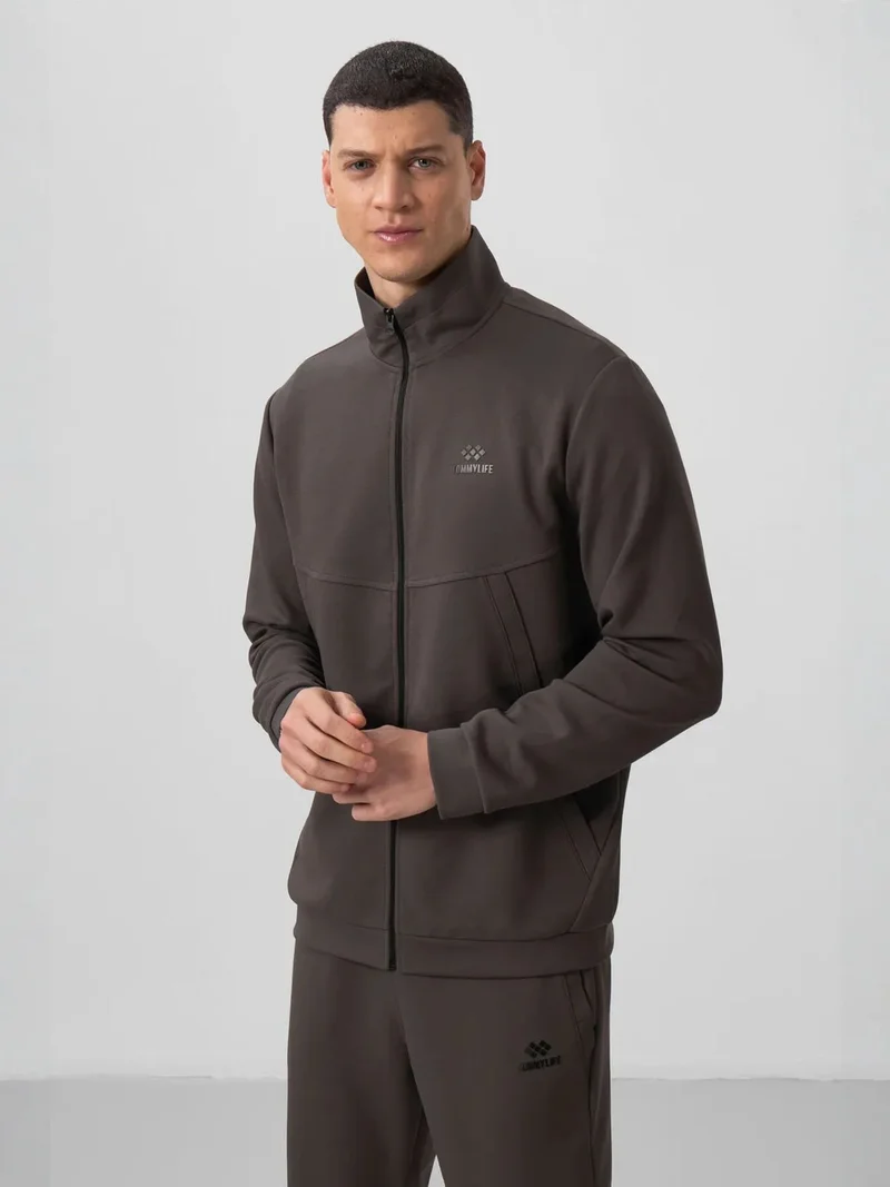 TOMMYLIFE TOMMY Men's Long-sleeve Zip Sweatshirt And Pants Set