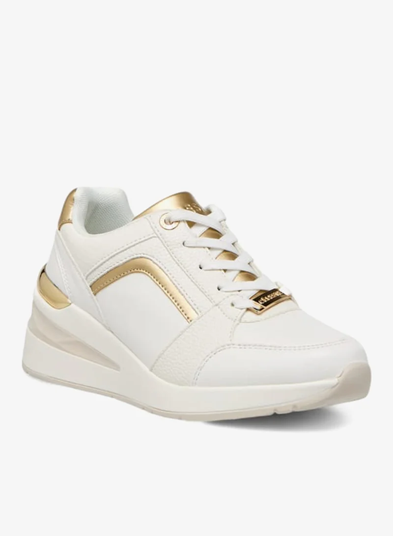 Celeste Womens Panelled Sneakers With Lace-Up Closure