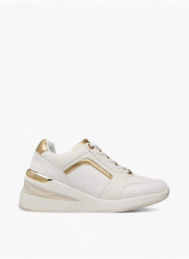 Celeste Womens Panelled Sneakers With Lace-Up Closure