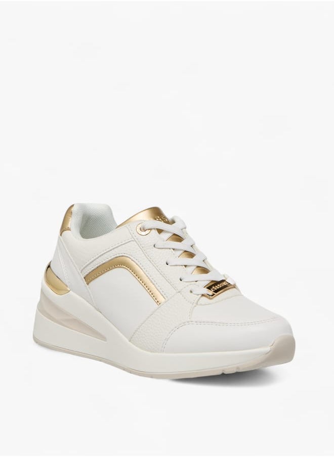 Celeste Womens Panelled Sneakers With Lace-Up Closure  - Image 1