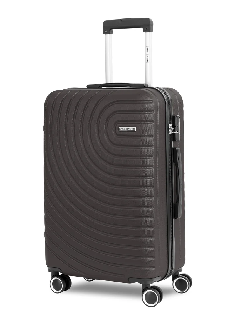 PARAJOHN Spiral 3-Piece Lightweight ABS Hard Shell Luggage Set – 20" Cabin (10kg), 24" Medium (20kg) & 28" Large (30kg) Trolley Bags with 4 Spinner Wheels & TSA Lock, Dark Grey