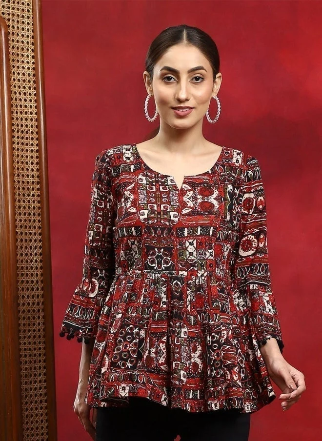 أيه كيه إس تونيك قطن مطبوع للنساء