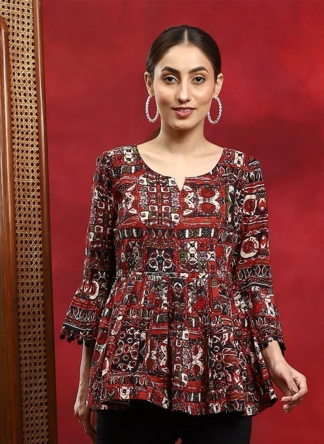 أيه كيه إس تونيك قطن مطبوع للنساء