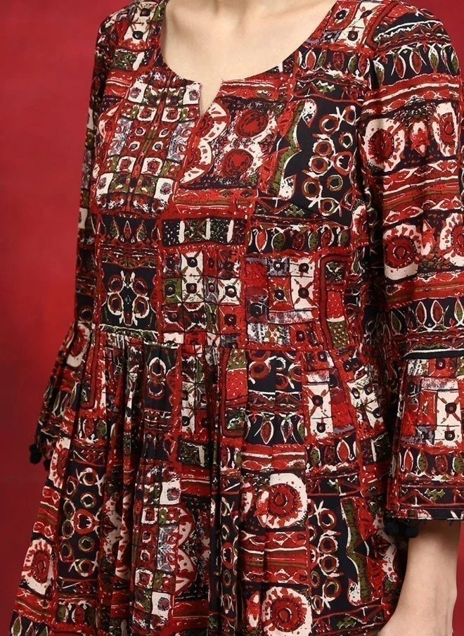 أيه كيه إس تونيك قطن مطبوع للنساء