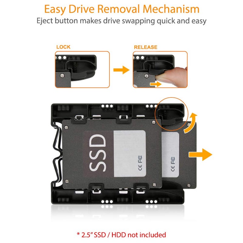 ICY DOCK Dual 2.5 inch to 3.5 inch HDD & SSD Light Weight Mounting Bracket Adapter for Internal 3.5" Drive Bay | EZ-Fit Lite MB290SP-B - Image 3