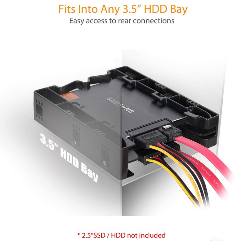 ICY DOCK Dual 2.5 inch to 3.5 inch HDD & SSD Light Weight Mounting Bracket Adapter for Internal 3.5" Drive Bay | EZ-Fit Lite MB290SP-B - Image 2
