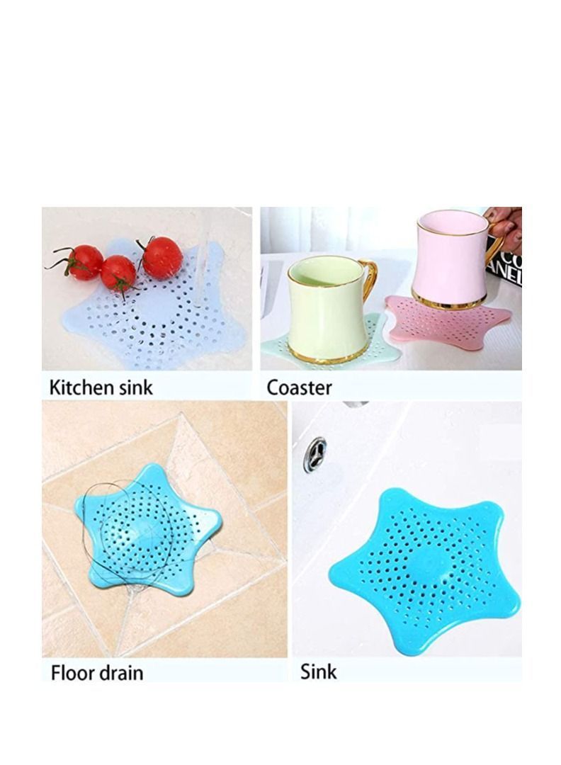 NIBEMINENT Filter Pad, Cup 4pc Ilica Gel to Clean The Prevent Water Pipe from Clogging for Kitchen Drains Food Residue and Hair (White, Pink, Green) - Image 5