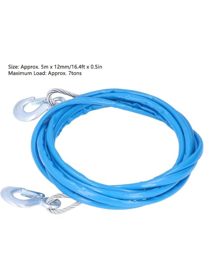 Lynacz Original Tow Rope, Steel Car Tow Cable with Hooks, Tow Rope with a Capacity of up to 7000 kg, for Cars, SUVs and Mini Trucks, 10 mm x 4 m, Blue - Image 4