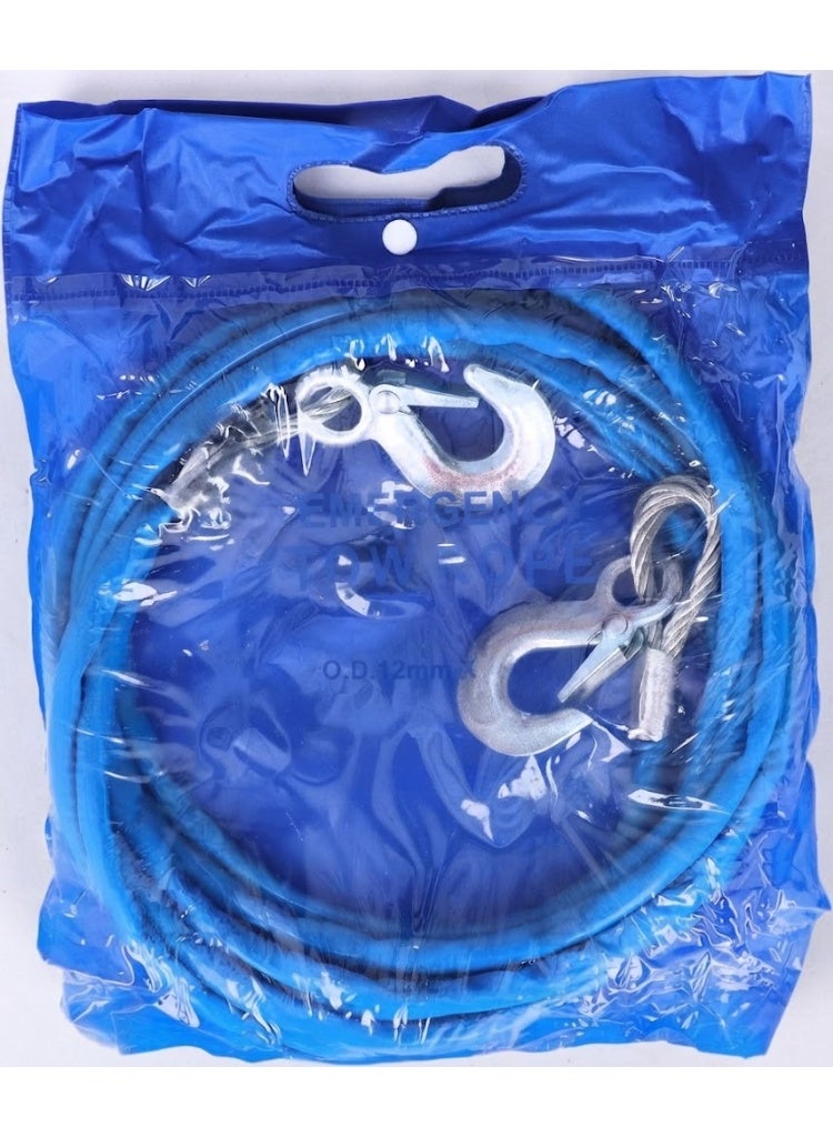 Lynacz Original Tow Rope, Steel Car Tow Cable with Hooks, Tow Rope with a Capacity of up to 7000 kg, for Cars, SUVs and Mini Trucks, 10 mm x 4 m, Blue - Image 2
