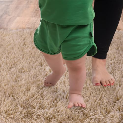 Ailyei Soft Runner Rugs for Bedroom Hallways, 2x6 Beige Fluffy Shag Throw Area Rug Non Slip for Bedside Dorm, Long Shaggy Furry Carpet for Nursery Living Room - Image 4