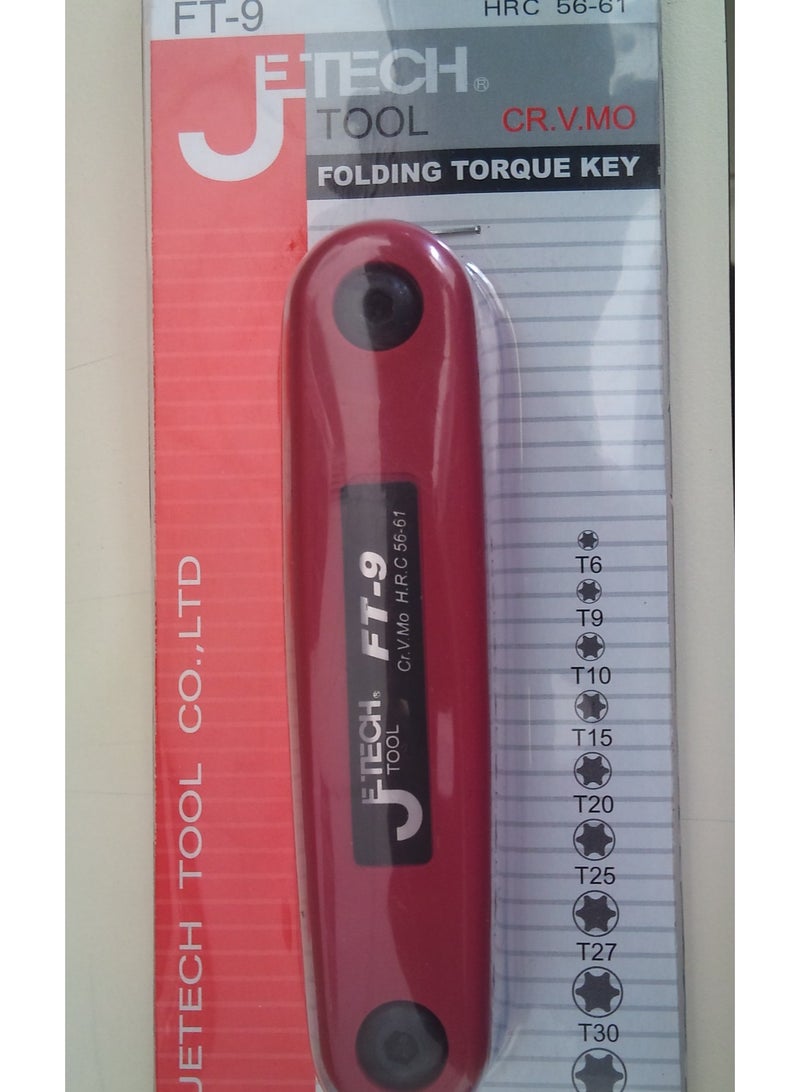 جي تيك تول  Jetech 9-Piece Folding Allen Wrenches Sets, Metric Allen Key Set T6- T40, Hex Key Set, Folding Hex Keys for Home Repair and Bikes(EDC), Gift for men - FT-9 - Image 4