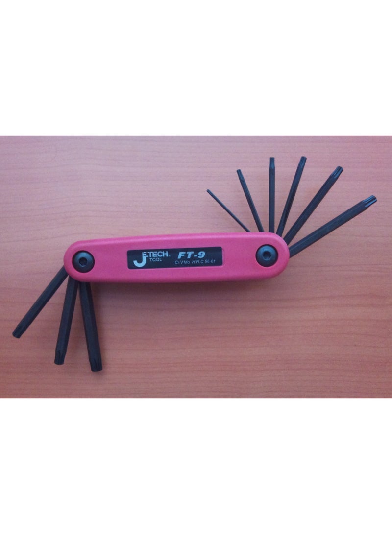 جي تيك تول  Jetech 9-Piece Folding Allen Wrenches Sets, Metric Allen Key Set T6- T40, Hex Key Set, Folding Hex Keys for Home Repair and Bikes(EDC), Gift for men - FT-9 - Image 5